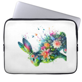 Flower Power Bunny Rabbit Laptop Sleeve
