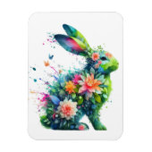 Flower Power Bunny Rabbit Magneet (Verticaal)
