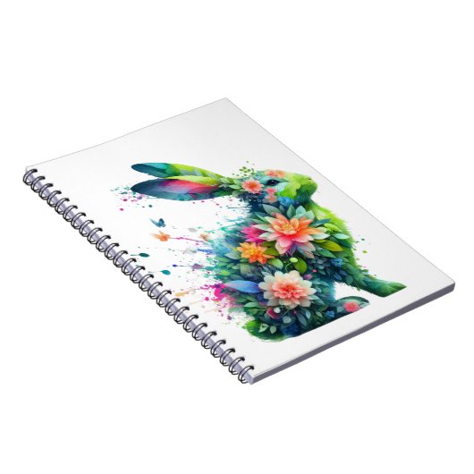 Flower Power Bunny Rabbit Notitieboek (Rechterzijde)