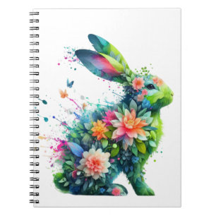 Flower Power Bunny Rabbit Notitieboek