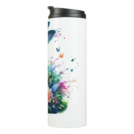 Flower Power Bunny Rabbit Thermosbeker (Geroteerd rechts)