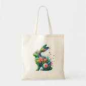 Flower Power Bunny Rabbit Tote Bag (Voorkant)