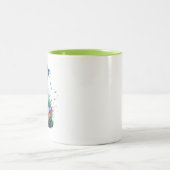 Flower Power Bunny Rabbit Tweekleurige Koffiemok (Center)