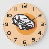 Flower Power Car Schattigee Hippie-stijl Grote Klok (Voorkant)