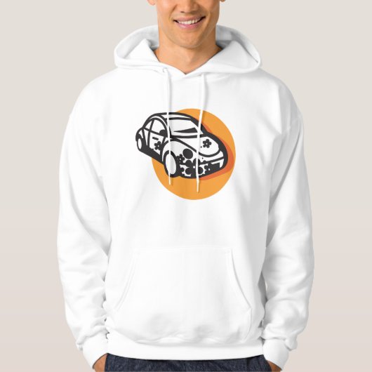 Flower Power Car Schattigee Hippie-stijl Hoodie (Voorkant)