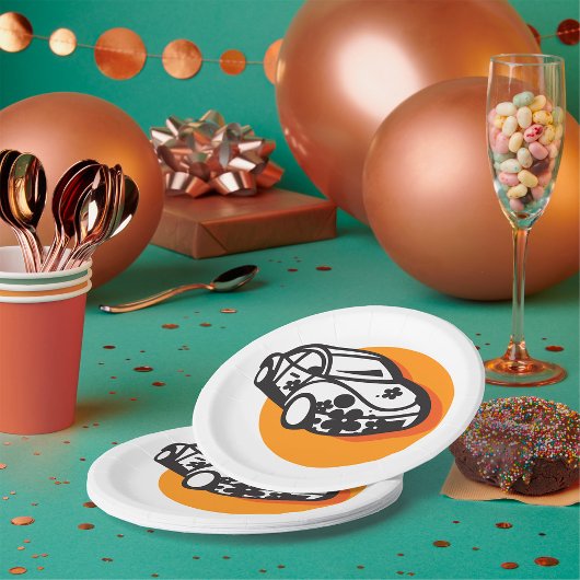 Flower Power Car Schattigee Hippie-stijl Papieren Bordje