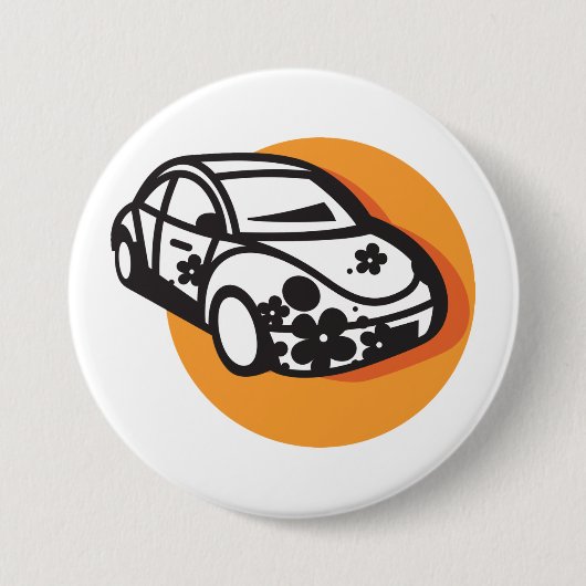 Flower Power Car Schattigee Hippie-stijl Ronde Button 7,6 Cm (Voorkant)