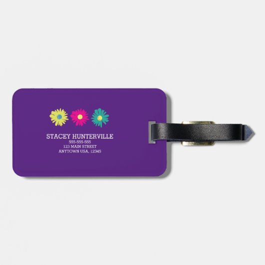 Flower Power Daisy Retro 60s Geïnspireerd Bold Flo Bagagelabel (Achterkant horizontaal)