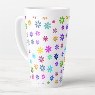 Flower Power Douche - gekleurd patroon 1 Latte Mok