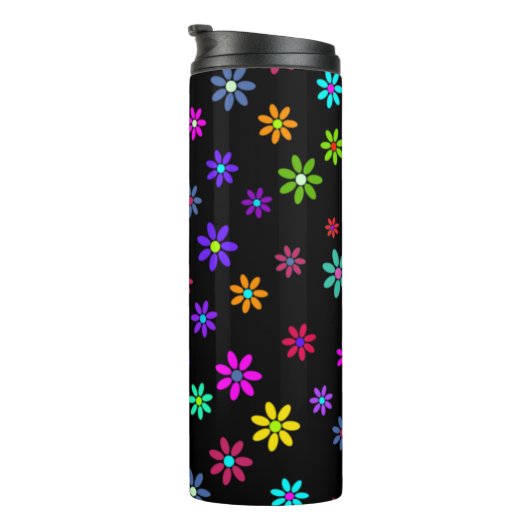 Flower Power Douche - gekleurd patroon 1 Thermosbeker (Geroteerd rechts)