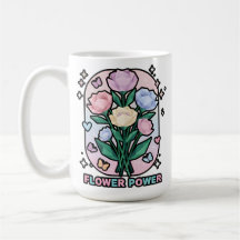 Flower Power Eenvoudige Kleurrijke Cartoon Tekenin