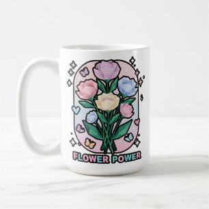 Flower Power Eenvoudige Kleurrijke Cartoon Tekenin Koffiemok