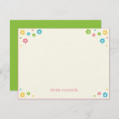 Flower Power Flat-bedankt-kaart Notitiekaartje (Voorkant / Achterkant)