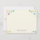 Flower Power Flat Thank You Card - Paarse Bedankkaart (Voorkant)