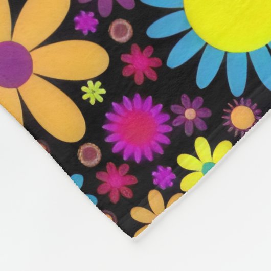 Flower Power Fleece Deken (Hoek)