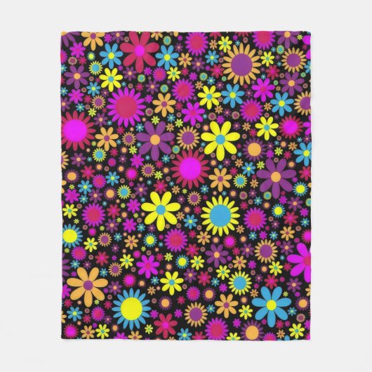 Flower Power Fleece Deken (Voorkant)