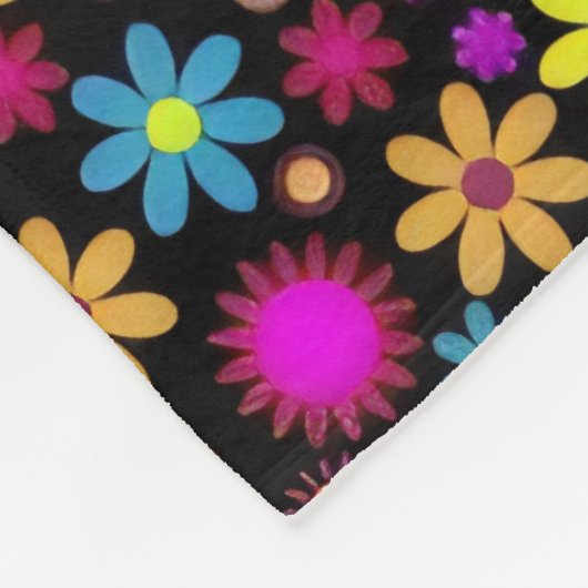 Flower Power Fleece Deken (Hoek)