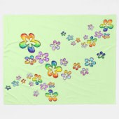 Flower Power Floating Blossoms 1a Fleece Deken (Voorkant (Horizontaal))