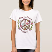 Flower Power Forever Peace Sign 70s T-shirt (Voorkant)