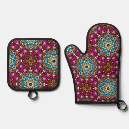 Flower Power Groovy Garden Ovenwant & Pannenlap Set