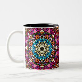 Flower Power Groovy Tuinmok Tweekleurige Koffiemok