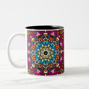 Flower Power Groovy Tuinmok Tweekleurige Koffiemok