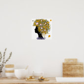 Flower Power haar Poster (Keuken)