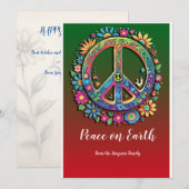 Flower Power Harmony:  vrede op aarde Feestdagenkaart (Voorkant / Achterkant)