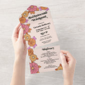 Flower Power Hippie Bachelorette Weekend All In One Uitnodiging (Afscheurbaar)