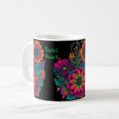Flower Power Hippie Boho gepersonaliseerd Koffiemok (Voorkant links)