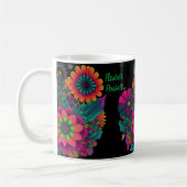Flower Power Hippie Boho gepersonaliseerd Koffiemok (Links)