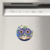  Flower Power Hippie Cat Magnet (Insitu (Vaatwasser))