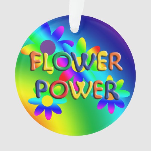 Flower Power Hippie kerstversiering 2 Ornament (voorkant)