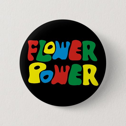 Flower Power Hippie Ronde Button 5,7 Cm (Voorkant)