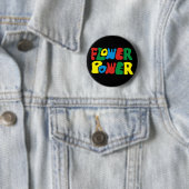 Flower Power Hippie Ronde Button 5,7 Cm (In situ)