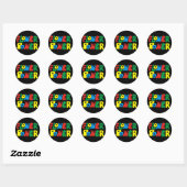Flower Power Hippie Ronde Sticker (Vel)