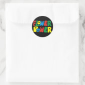 Flower Power Hippie Ronde Sticker (Tas)
