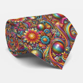 Flower Power Hippy Neck Tie Stropdas (Opgerold)