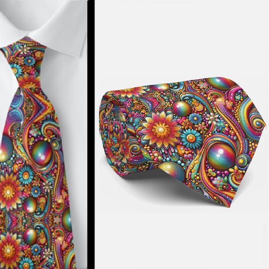 Flower Power Hippy Neck Tie Stropdas