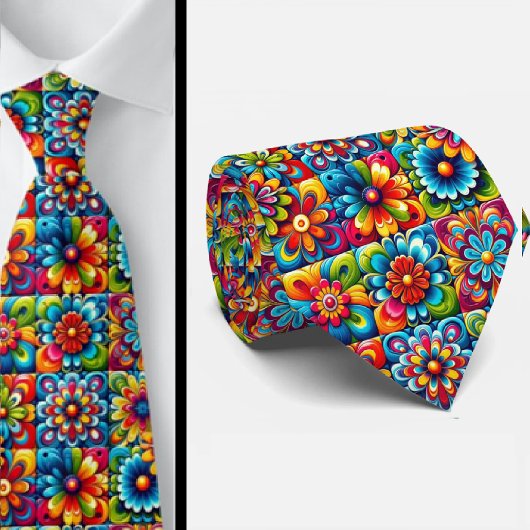 Flower Power Hippy Neck Tie Stropdas