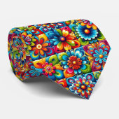 Flower Power Hippy Neck Tie Stropdas (Opgerold)