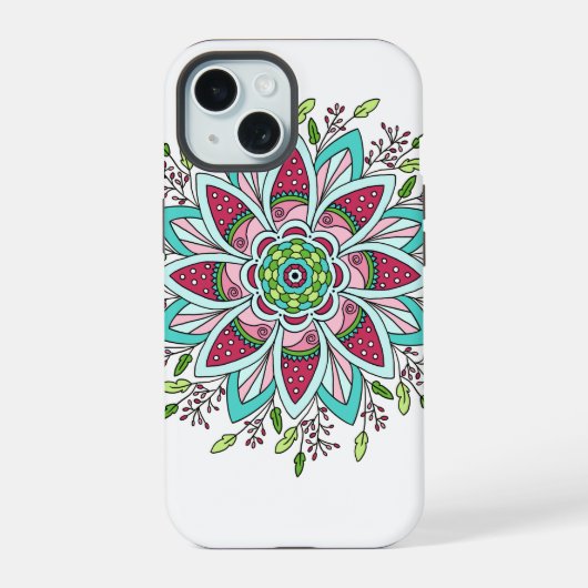 Flower Power Hoesje iPhone 15 Case (Achterkant)