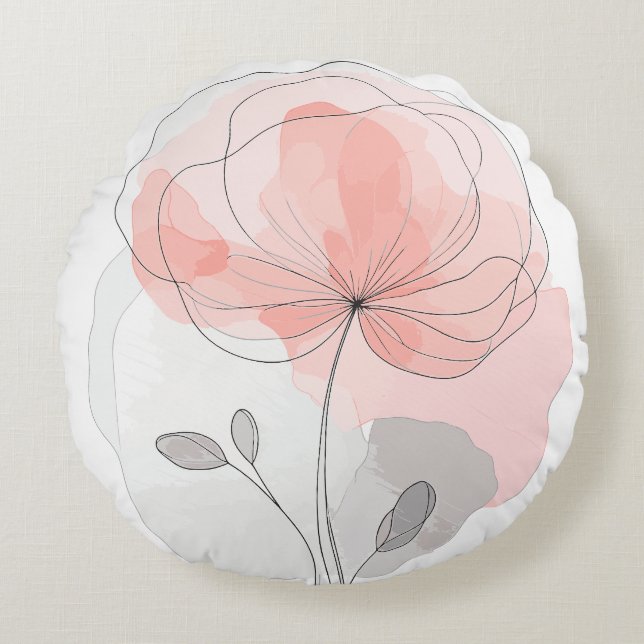 Flower Power Kissen Rond Kussen (Voorkant)