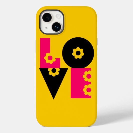 Flower Power Liefde in het Kwadraat Case-Mate iPhone Case (Achterkant)