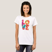 Flower power Love t-shirt L.O.V.E. (Voorkant volledig)