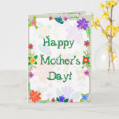 Flower Power Moederdag Kaart (Gele Bloem)