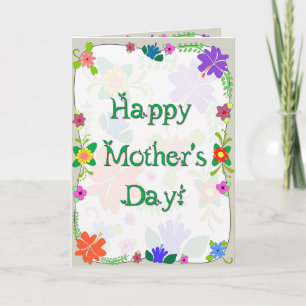 Flower Power Moederdag Kaart