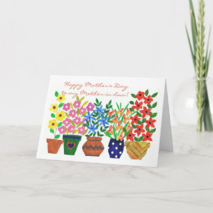 Flower Power Moederdag Kaart voor een schoonmoeder