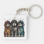 Flower Power Newfies Sleutelhanger (Achterkant)