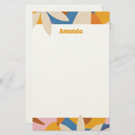 Flower Power Notepad Briefpapier (Voorkant / Achterkant)